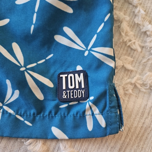 Tom & Teddy Men's Blue Dragonfly Swim Shorts Sz XL - Picture 5 of 10